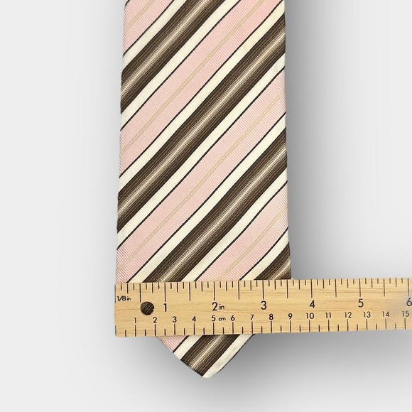 Serica Italy Striped 100% Silk Tie Handmade Classic 3.5 x 60 - Elegant Necktie - Picture 3 of 6